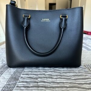 Ralph Lauren black leather satchel